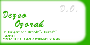 dezso ozorak business card